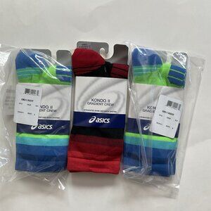Asics Men’s Lot Of 3 Pairs Kondo II Gradient Crew Socks Size S
